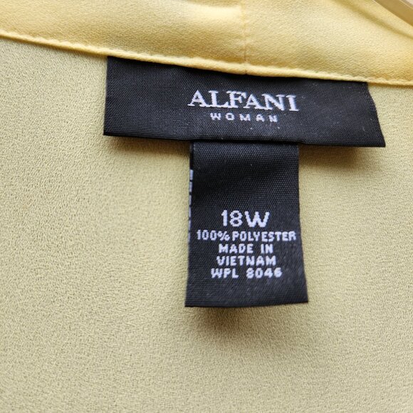 Alfani Draped Surplice Asymmetrical HiLo Wrap Sleeveless Tunic Yellow 18W - Picture 8 of 9
